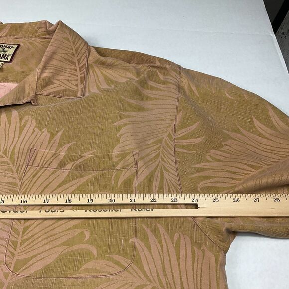 Tommy Bahama Mens Silk Button Up Camp Shirt Leaf Print Short Sleeve Aloha XL - Picture 7 of 9